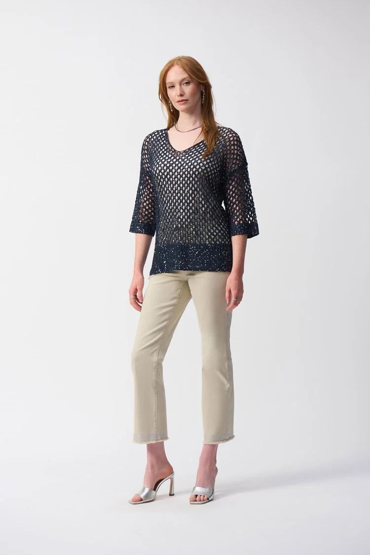 Open Stitch Sweater w/Sequins