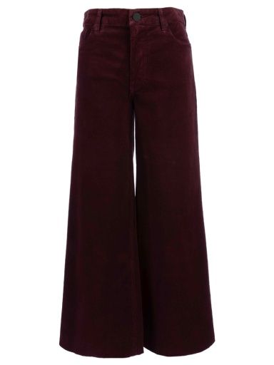 Meg HR Corduroy Wide Leg, Long Inseam, Color: Dark Plum, Size: 2