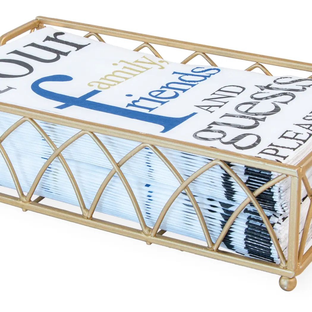 Paper Guest Towel Metal Caddy Arch Matte Gold