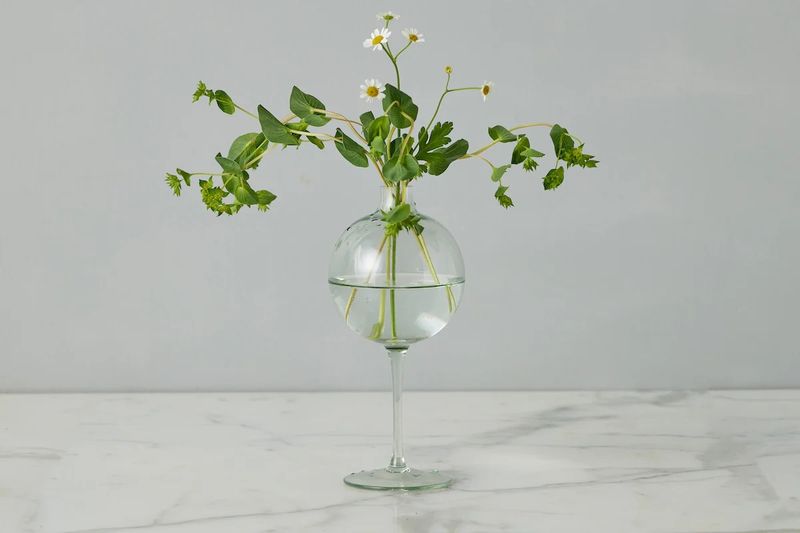 Sage Wine Glass Vase, Medium