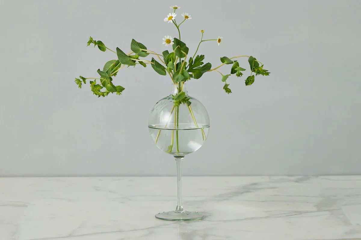 Sage Wine Glass Vase, Medium