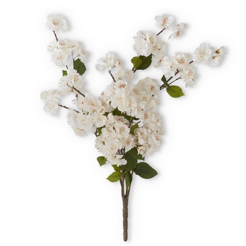 25&quot; White Peach Blossom Bush