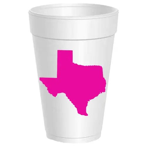 Texas Silhouette Hot Pink Cups - 10 Pack