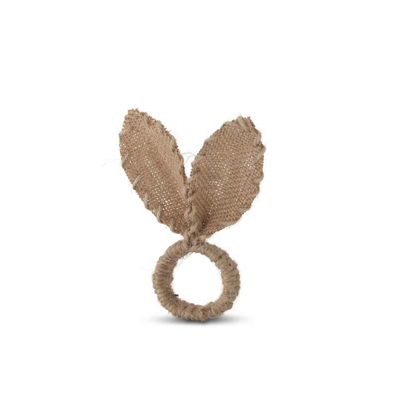 6" Burlap &amp; Jute Easter Bunny Ears Napkin Ring