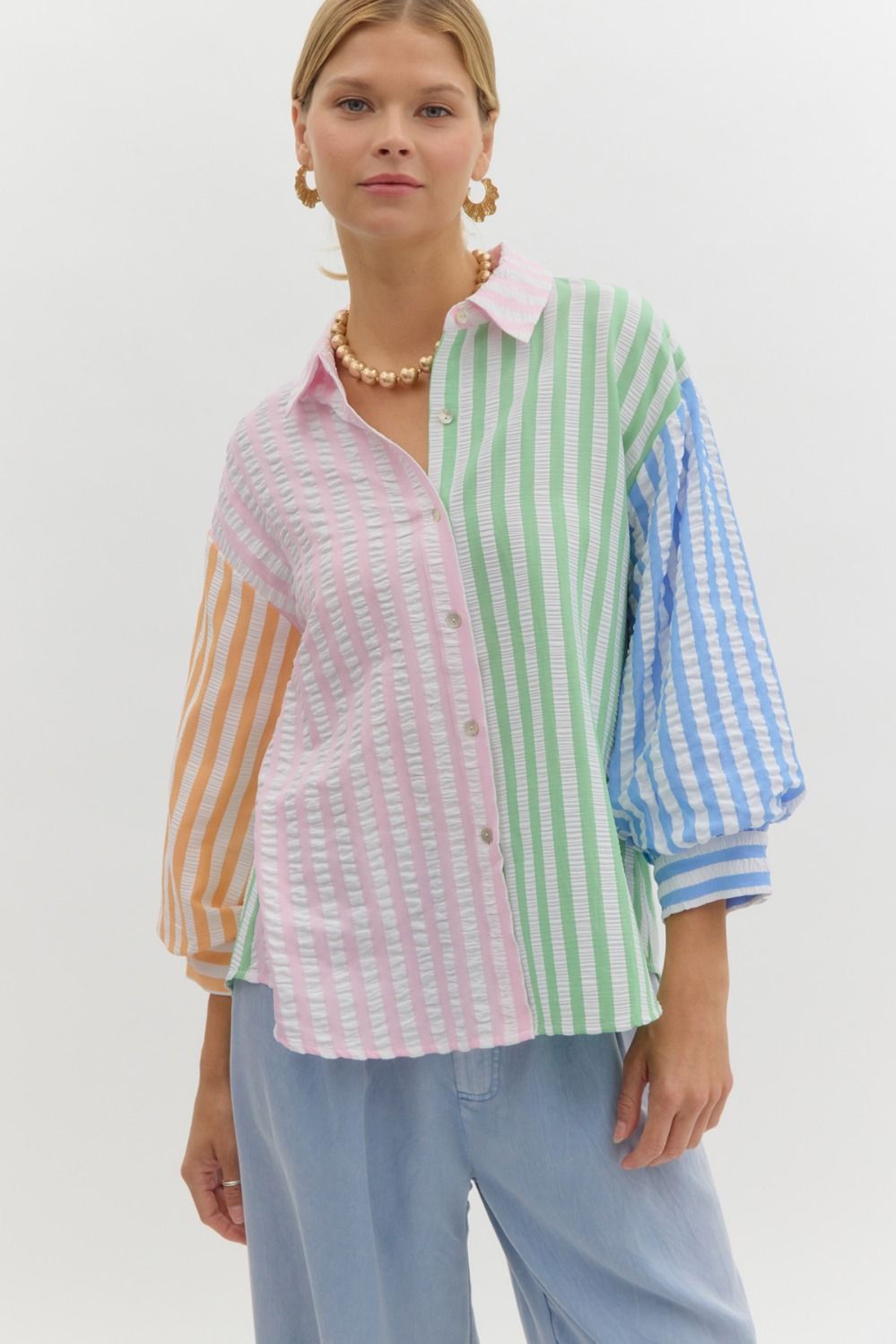 Color Blocked Striped Top