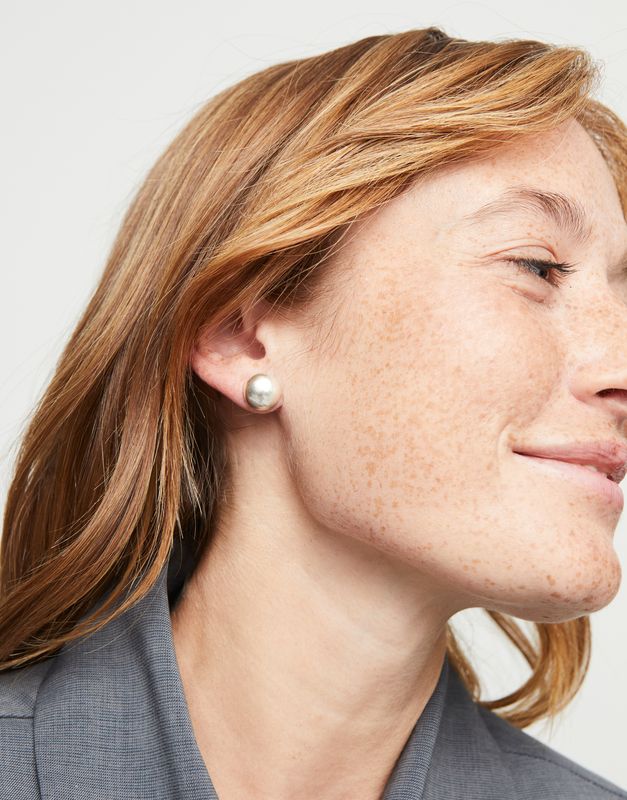 Ser Intrépida Sterling Silver-Plated Bead Shaped Earrings