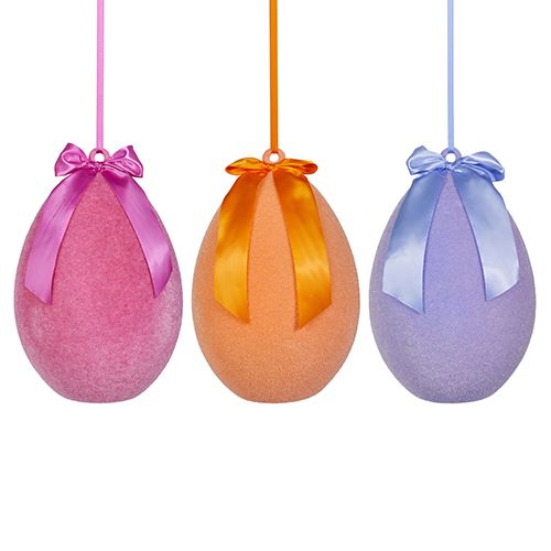 16" Sherbet Flocked Hanging Egg