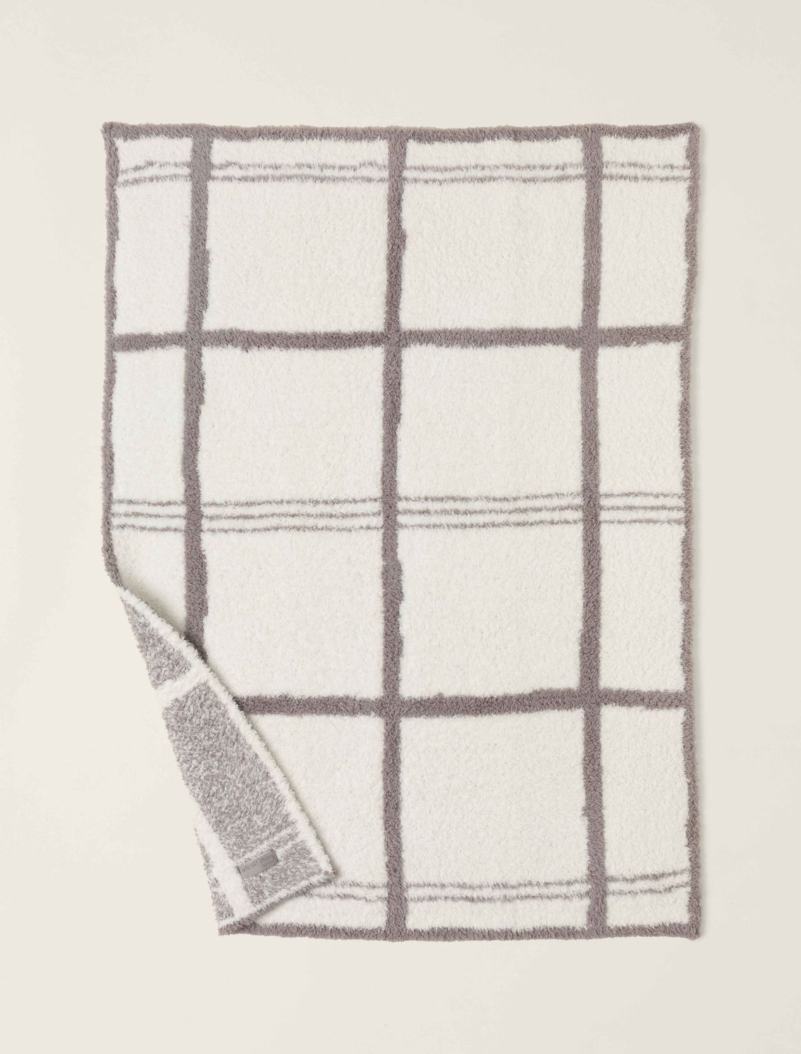 CozyChic® Grid Plaid Stroller Blanket Cream/Beach Rock