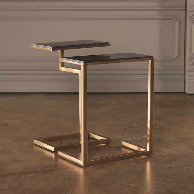 Set of 2-C Nesting Tables-Brass