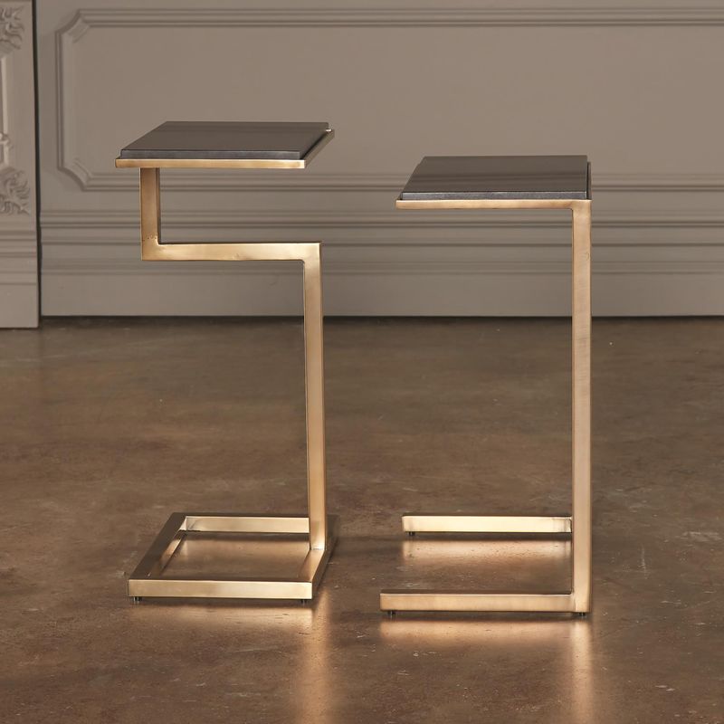 Set of 2-C Nesting Tables-Brass