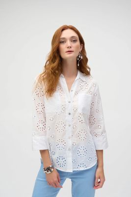 Cotton Embroidered Eyelet Boxy Blouse
