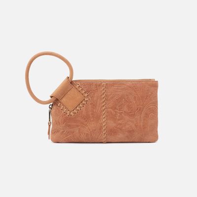 Sable Wristlet Tooled Embossed Leather