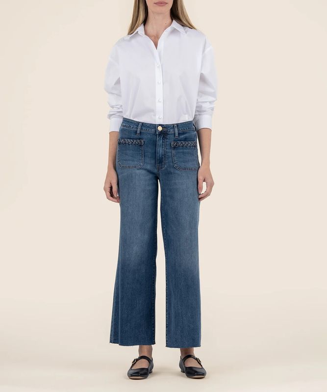 Meg High Rise Wide Leg w/Braid on Top