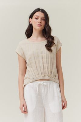 Gingham Gauze Top