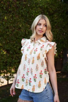 Floral Button Up Top