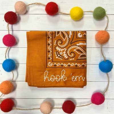 Hook &#39;em Embroidered Bandana