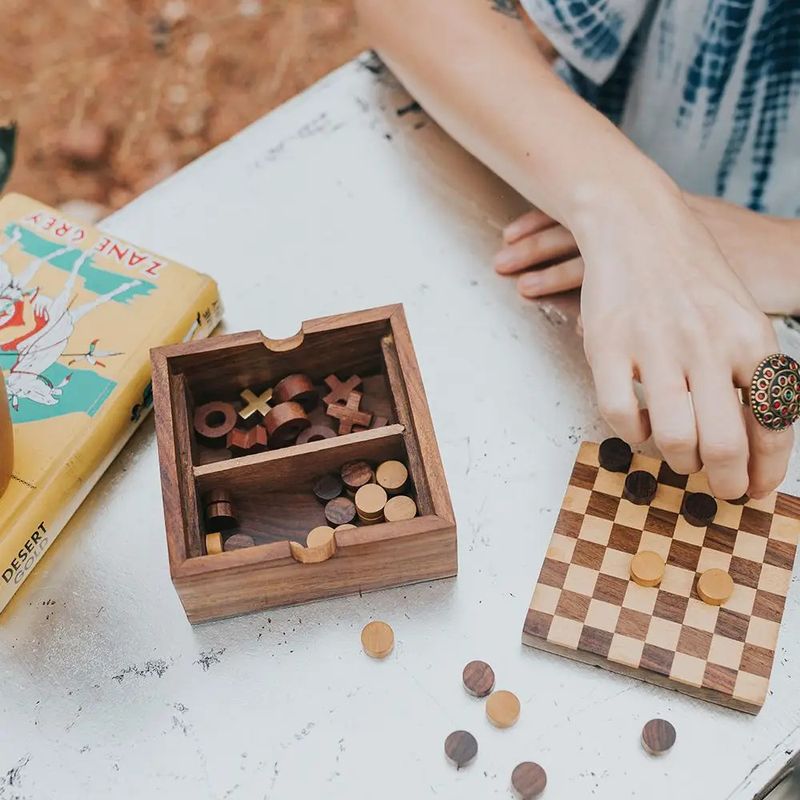 Checkers &amp; Tic Tac Toe Game Set