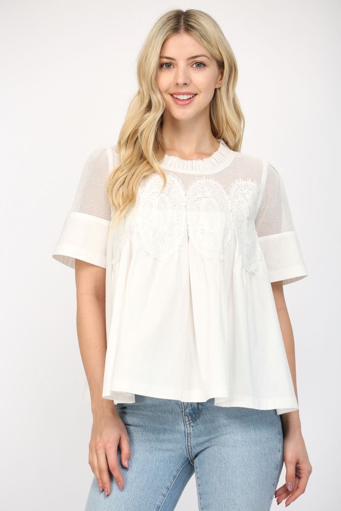 Mesh Applique Top