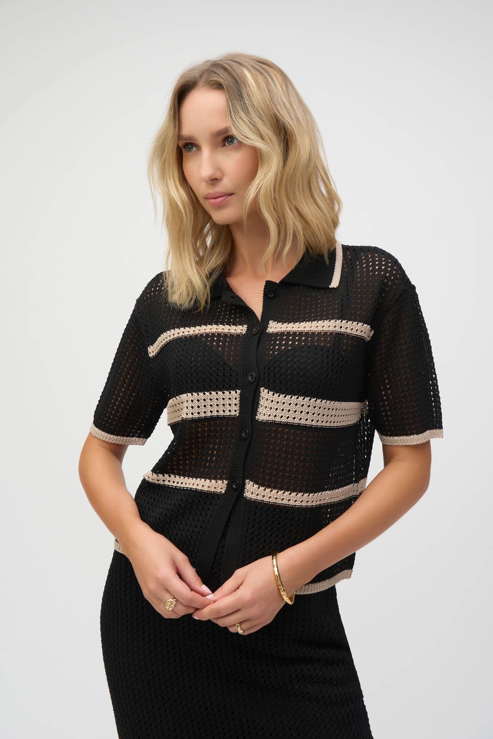 Sweater Knit Open Stitch Stripe