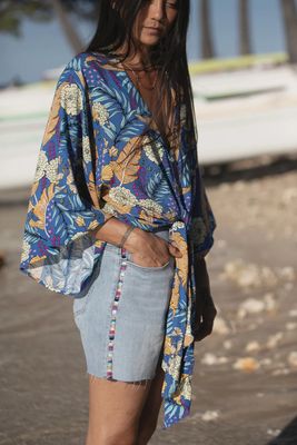 Girlfriend High Waisted Embroided Shorts