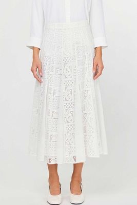 Embroidered Midi Length Skirt