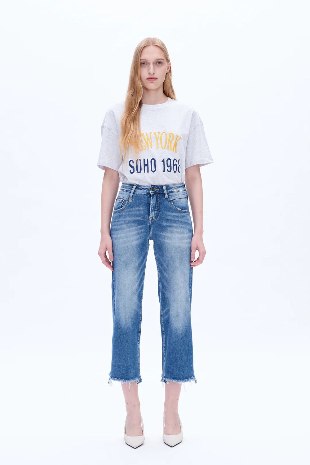 Mary HR Straight Cropped Jeans