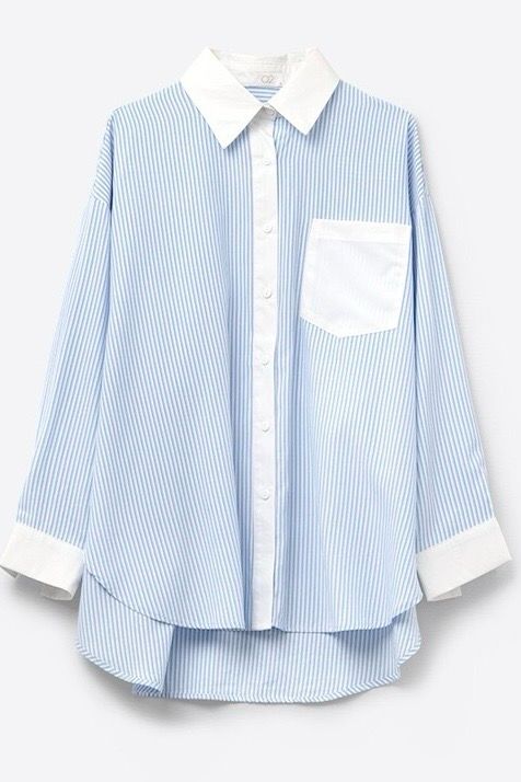 Blue &amp; White Collared Shirt