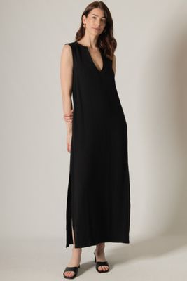 Linen Maxi Dress w/ Side Slits