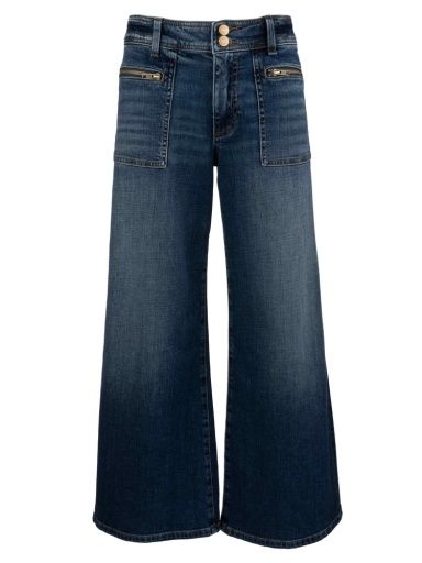 Meg High Rise Wide Leg, Color: Learning W/Dk Base Wash, Size: 0