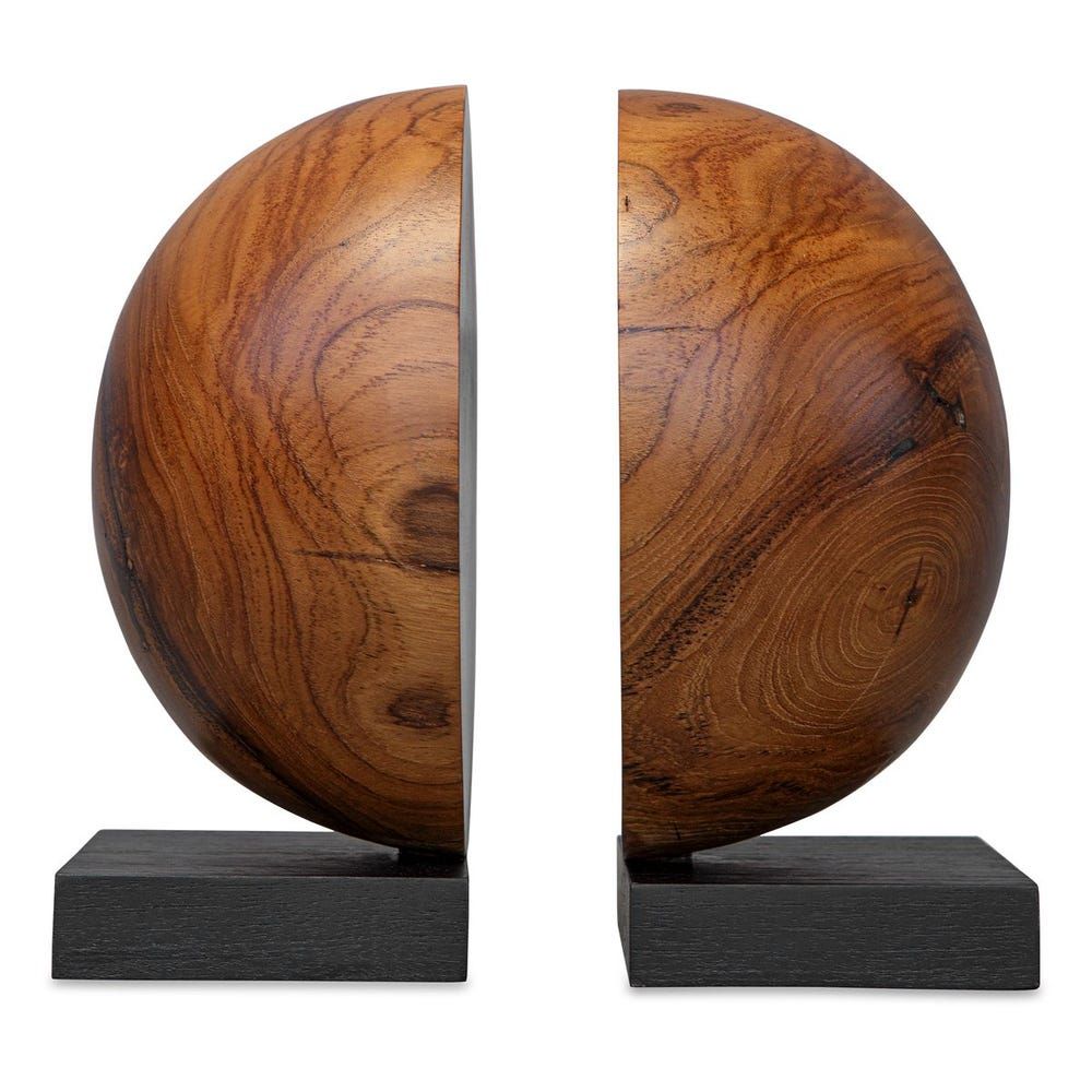 Teak and Noir Bookends