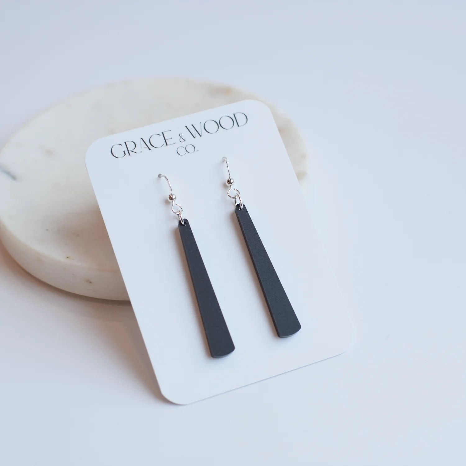 Black Skinny Drop Earring