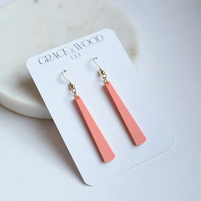 Coral Skinny Drop Earring