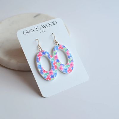 Springtime Hollow Oval Earring
