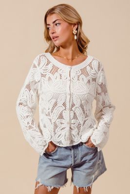 Floral Pattern Lace Cardigan