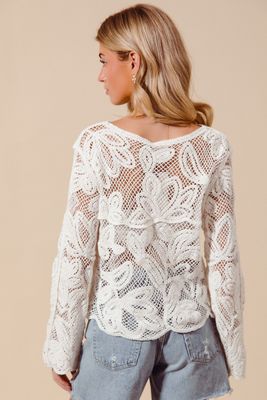 Floral Pattern Lace Cardigan
