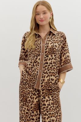 Leopard 3/4 Sleeve Top