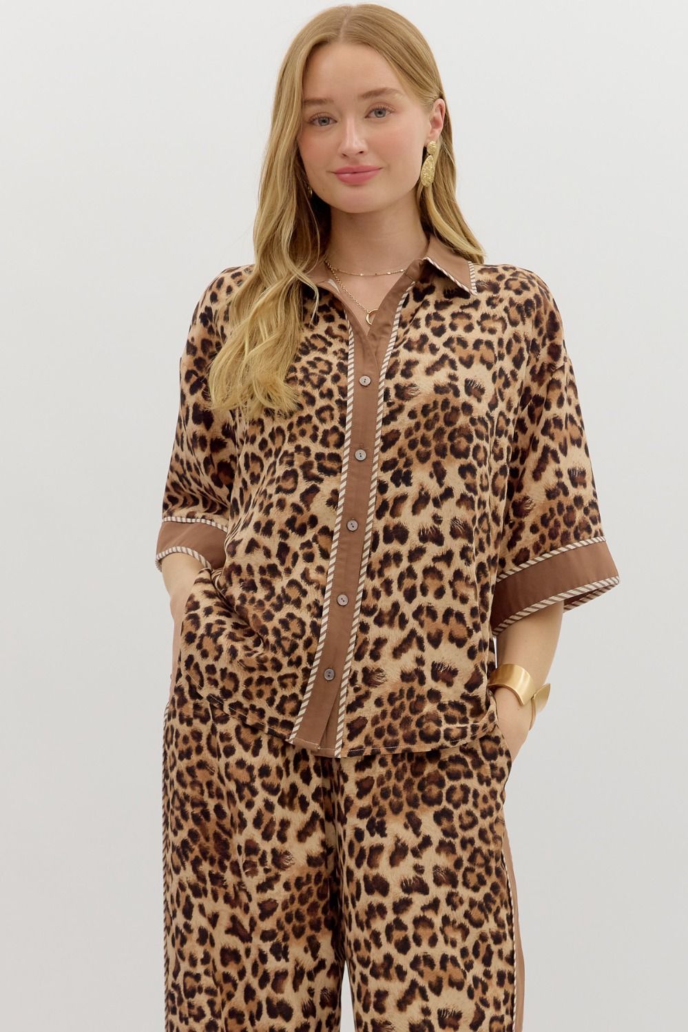 Leopard 3/4 Sleeve Top
