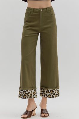 Olive Jean w/Leopard Cuff