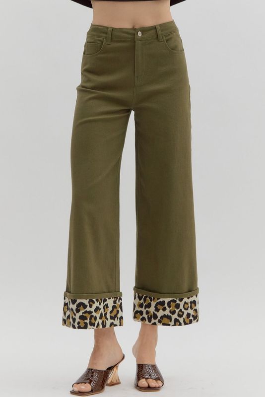 Olive Jean w/Leopard Cuff