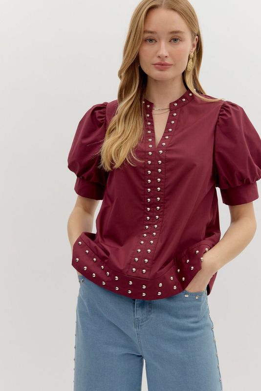 Burgundy Stud Shirt