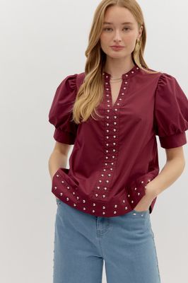 Burgundy Stud Shirt