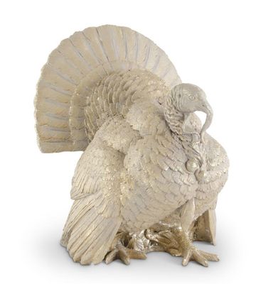 18.5&quot; Gold Resin Standing Turkey