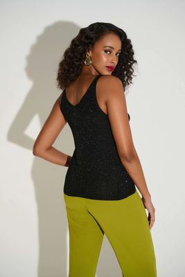 Metallic Knitted Camisole w/Rhinestones