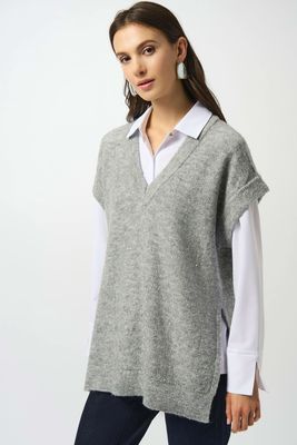 Sweater Knit Sleeveless Tunic w/Sequins