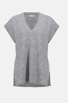 Sweater Knit Sleeveless Tunic w/Sequins