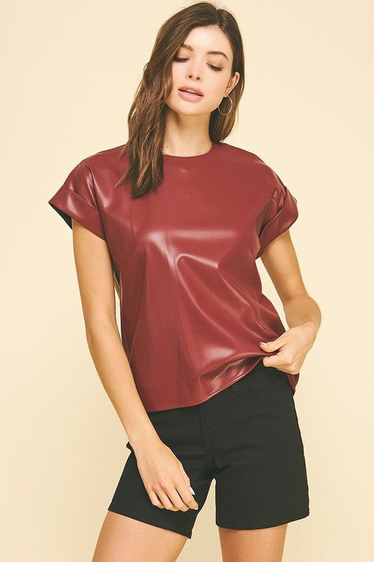 Faux Leather Tee