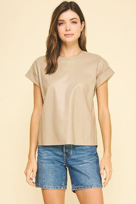 Faux Leather Tee