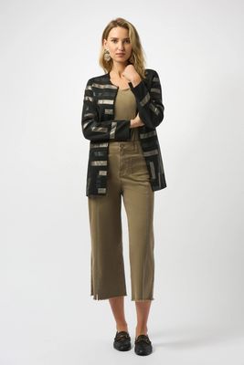 Culotte Jeans w/Embellished Front Seam