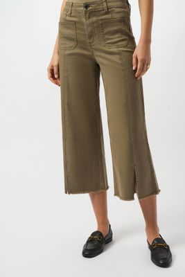 Culotte Jeans w/Embellished Front Seam