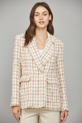 Fray Detail Tweed Blazer